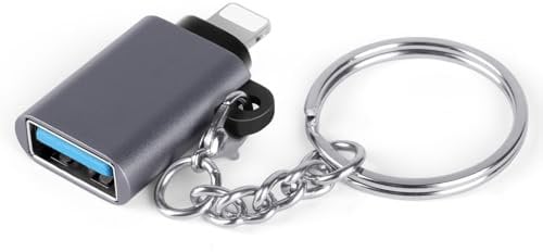 OFFCUP Adaptateur Lightning vers USB, 1PCS Adaptateur de Caméra avec Porte-clés, Adaptateur USB OTG Compatible iPhone/i-Pad, Clavier MIDI, Souris, Lecteur de Cartes, clé USB, Appareil Photo Numérique