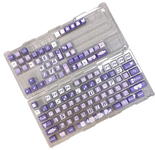 Vdaxvme Hydrangeas Rabbits Keycaps Dye Sublimation Process Keycap 126Key for Mechanical Keyboards Installation