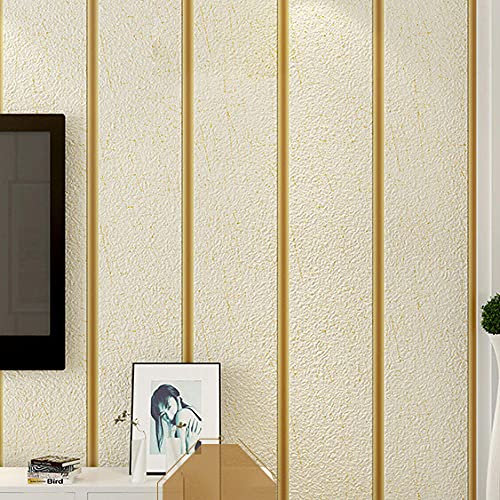 Papier peint 3D en velours rayé de luxe pour chambre à coucher et salon, design moderne, tissu non tissé épais, 20,8 x 1000,8 cm