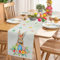 Blume Hase Ostern Tischläufer,Bunt Tischdecke Dekor Waschbar Blumen Tischläufer,Frühling Küche Esstisch Dekoration, Ostern Tischdeko für Drinnen und Draußen Urlaub Party Wohnzimmer Dekor,33 x 230 cm
