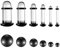 Vankula Ohr Tunnel Plug Stretching Kit 12 stück Glas Single Flared Dehnset 1.6-6mm mit O-Ringen Ohrpiercing Dehn Schmuck für männer damen Schwarz