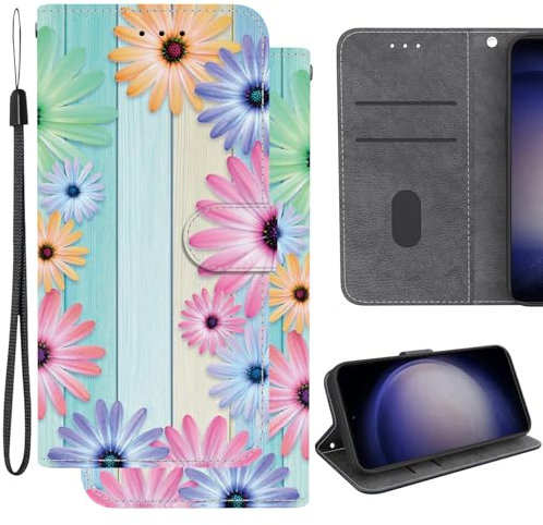 Ammeer Coque pour Infinix Hot 30i, PU Cuir Magnétique Flip Housse Étui Rabat Téléphone Cover Case Portefeuille Support avec Porte-Cartes Pochettes - Tournesol