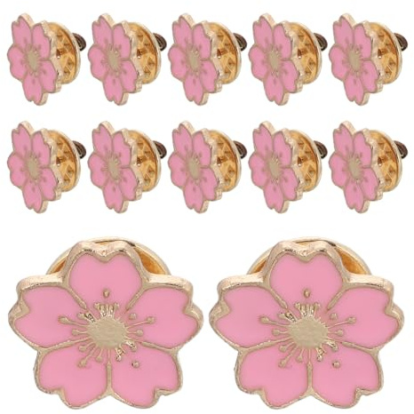 OATIPHO Kirschblüte Pin Set Für Damen Süße Cartoon Emaille Anstecknadeln Im Japanischen Stil 12 Stück Broschen Für Kleidung Taschen Und Hüte 1.50 cm