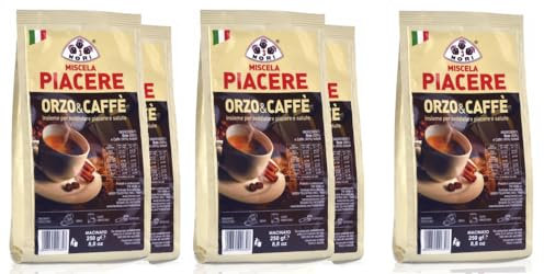 Tre Mori Miscela Orzo e Caffè Macinato Ideale per Moka e Macchina Espresso - Gusto Equilibrato e Cremoso - Confezione da 6 x 250gr