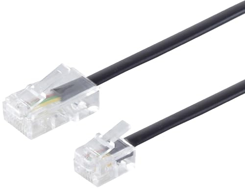 1aTTack.de 1x 1,0m - Telefonkabel RJ11 (6/4) auf RJ45 (8/4) Modularkabel Stecker Westernstecker für Telefondose Modem Router Fax ISDN DSL VDSL Internet