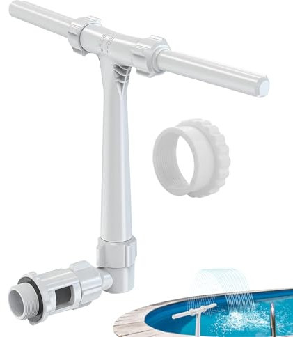 JIEBWCHA Fuente De Riego Cascada De Piscina 25cm Fuente Doble para Piscina Chorros Pueden Alcanzar hasta 14 Pies Ajustables De 360 ° para Exteriores Enterradas sobre