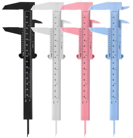 THQAE 4 Pezzi Calibro Digitale, 150 mm Scorrevole Calibro Professionale Plastica Calibro 0,01 mm in Precisione, per la Casa, l'ufficio, Gli Studenti, la Misurazione dei Gioielli
