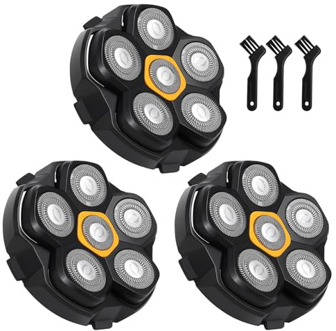 3 Stück Ersatzrasierkopf für Glatzen Rasierer Herren, Magnetische 6 Blade Head Shaver Ersatzköpfe, 6D Rasierkopf für Herrenrasierer für JoyKoi Solimpia DOAO Singphere AEXIRI Kopfrasierer