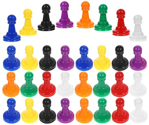 FIXOSHEE 32 Bunte Schachfiguren aus Kunststoff Kleine Spielfiguren für Brettspiele und Partyspielzubehör Mehrfarbiges Lernspielzeug zur von Logik und Intelligenz