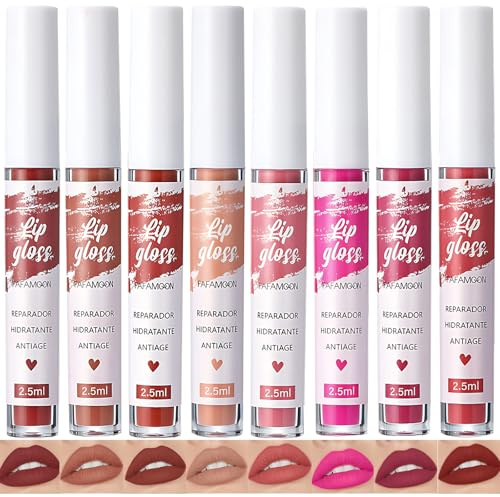 8 Pcs Pinker Lippenstift Neon Langanhaltender Lippenstift Kussecht Wasser Und Schweißfest Langanhaltend Und Wischfest Hochpigmentiert Seidige Textur für Alle Hauttöne Geeignet