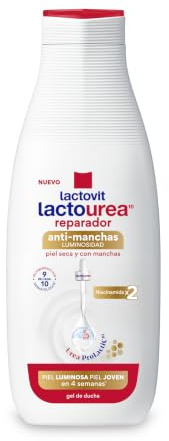Lactovit - Gel de Ducha Antimanchas Lactourea con Niacinamida - 550 ml | Repara y unifica el tono de la piel seca con manchas, con resultados de luminosidad en 4 semanas