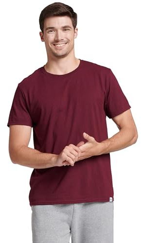 Russell Athletic Men's Essenital Short Sleeve Tee T-Shirt, Maroon, Large