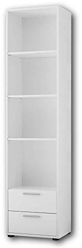 Stella Trading BIBO Elegantes Babyzimmer Standregal mit viel Stauraum - stilvoll & ausdrucksstark in weiß - 48 x 191 x 34 cm (B/H/T)