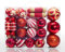 AMS 81 ct Weihnachtskugel-Ornamente, Weihnachtsbaumschmuck, in einer wiederverwendbaren Handhelfer-Geschenkbox für Weihnachtsbaumdekoration (rot)