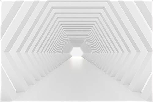Muralo Fototapete 3D Effekt 300 x 450 cm Vlies Wand Tapete Tunnel Abstraktion Optische Täuschung 3D Optik Wohnzimmer Schlafzimmer Moderne Wandbild