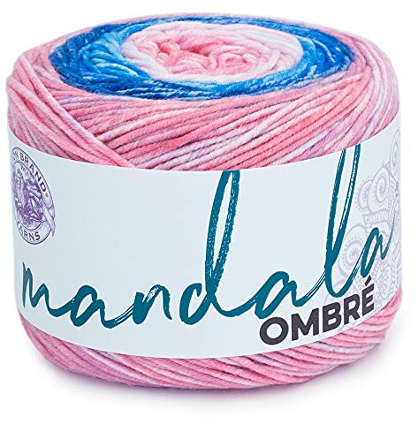 Lion Brand Yarn Company Mandala-Ombré-Garn, rein, ein Knäuel, Rosa, Blau