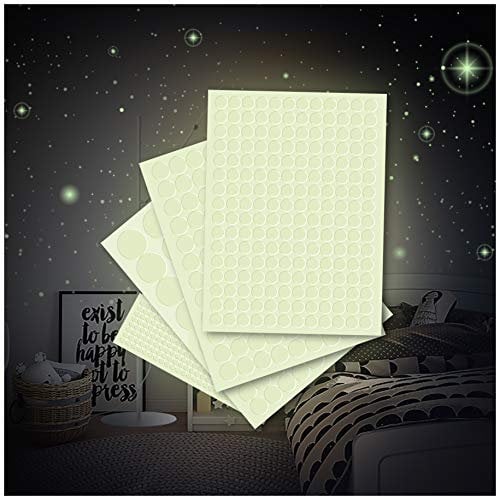 Leuchtfolie 562 Punkte für Sternenhimmel starke Leuchtkraft im Dunkeln Wandsticker Aufkleber selbstklebend fluoreszierend nachtleuchtend (K011 Punkte)