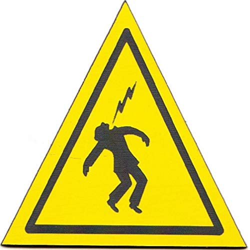 Panneau – Homme foudroyé – Avertissement Danger - Plaque rigide PVC - Dim. 50 x 50 mm - double face au dos - ou à visser