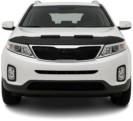 OMAC Haubenbra Halb für Kia Sorento 2010-2013 FL Vinyl Schwarz | Steinschlagschutz, fahrzeugspezifisches Design, Car Bonnet Bra