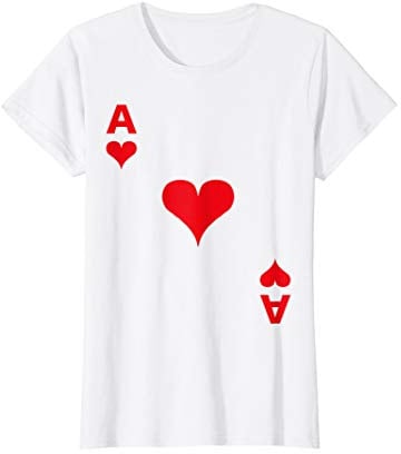 Damen Spielkarte Herz Aß Ace Karte Kostüm Fasching Ass Gruppen T-Shirt
