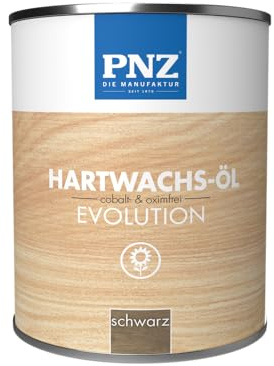 PNZ Hartwachsöl evolution farbig | Nachhaltig hergestellt mit regionalen Rohstoffen | Made in Germany | Arbeitsplatten, Holzmöbel, Holz-Boden, Gebinde:0.25L, Farbe:schwarz