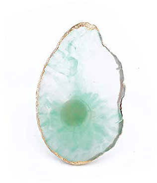 24 JOYAS Gran Anillo Cristal Irregular de Resina Redimensionable con Perfil Dorado – Joya Romántica Ajustable para Mujer cumpleaños, Enamorados, Aniversario (Verde)