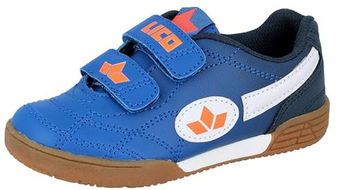 Lico Unisex Kinder Bernie V Hallenturnschuhe(Klettverschlüsse können variieren), Blau/weiß/orange, 32 EU
