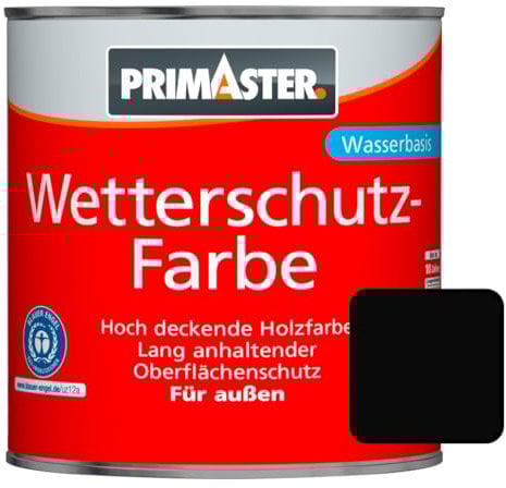 Primaster Wetterschutzfarbe 750 ml 10 m² schwarz für Außen wasserbasierend