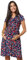Happy Mama.Maternité d'allaitement Femme Robe Manche Courte Couche Double.598p (Bleu Marine avec Petites Roses Rouges, 36, S)