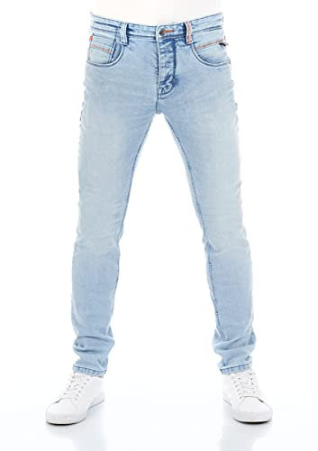 riverso Jeans Herren Stretch Slim Fit RIVCaspar Jeanshose Hose Denim Blau w36, Farbe:Light Blue (L139), Länge:L32, Weite:36W