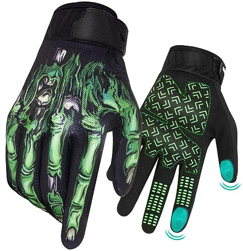 RIGWARL Touchscreen Motorrad Handschuhe Herren, Luftdurchlässige Mesh-Einsätze Handschuhe Skelett Damen, Rutschfest Leicht Langlebige Fahrradhandschuhe Motocross MTB Laufen, Radfahren, Klettern Garten