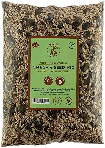 Veggy Duck - Natural Omega 4 Seed Mix (1Kg) - Premium Quality | Four Seeds | Shelled | GMO Free