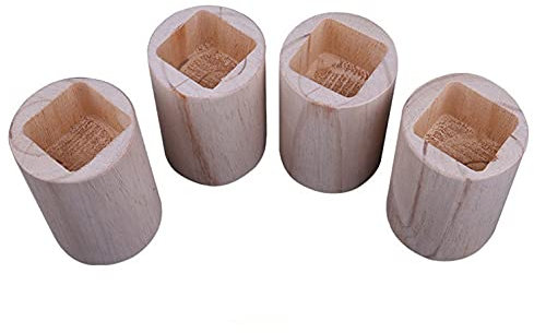 Rehausseur Pieds de Lit,Rehausseurs de Meuble en Bois Massif,Pies de Meubles Augmenter,Élévateur de Dispositif de Stockage,pour Rehausser Lit,Meuble,Table,Canapé,Lot de 4 (5x5x20cm)