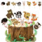 Amosfun 24pcs Woodland Animals Creatures Cupcake Toppers Forest Animals Friends Cake Toppers Picks for Woodland Theme Baby Shower Birthday Party Supplies