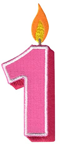 PatchMommy Birthday Number 1 Iron-On Patch for Kids, 3.75 x 1.4 | Embroidered Badge & Applique Motif for Birthday Shirts & Outfits, Baby & Kids' Clothing – Iron-On or Sew-On – Washable