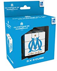 Megableu – Cube 3x3 OLYMPIQUE DE MARSEILLE – Casse-tête OM Officiel – Jeu de Logique et Réflexion pour Adultes et Enfants dès 7 ans – Cube Foot Supporter OM – Idée Cadeau pour Fans du Club de Foot