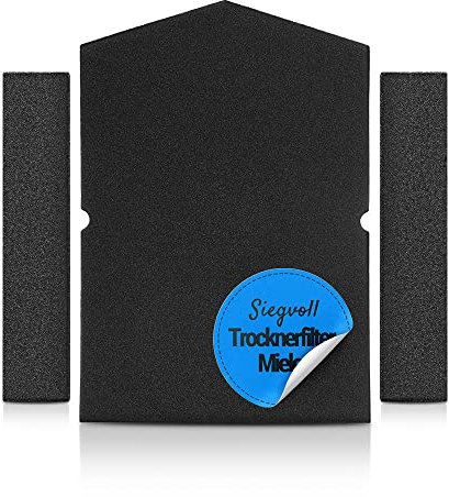 Siegvoll Filtro per Asciugatrice Miele 6057930 + 9688381/9688380, Filtro per Pelucchi in Schiuma per Asciugatrice Pompa di Calore, Scambiatore di Calore Filtro