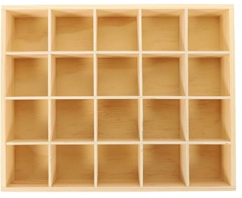 Homoyoyo Setzkasten aus Holz für Sammelgegenstände,20 Cell Setzkasten Holz Deko Regal Sammlerkasten Sammlervitrine Sammelbox für Frauen und Mädchen