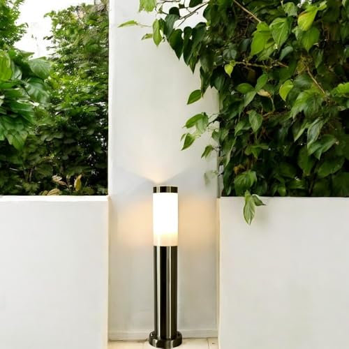 Dapo OSLO Außen-Garten-Sockel-Leuchte, Edelstahl, H: 50cm