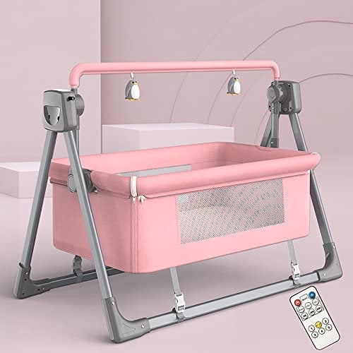 Electric Baby Swing,Rocking Chair Electric Cradle Baby Swing Bed,baby Rocker,Adjustable Bedside Cribs,Automatic Rocking Recliner Crib Basket,Baby Safe Bed,Best Baby Bed For Infant Newborn Unisex