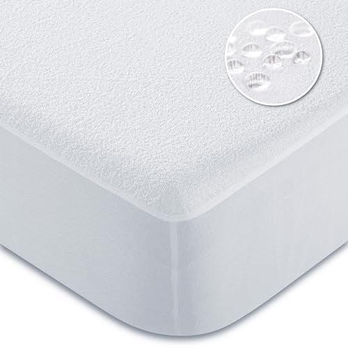 CandidoPenalba Frottee-Matratzenauflage aus Baumwolle, antibakteriell, atmungsaktiv, Anti-Milch-Bakterien, 135 cm, Oekotex Greenfirst. 135 x 190/200 cm
