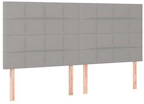 vidaXL 4X Kopfteil Polsterkopfteil Bettkopfteil für Bett Bettrahmen Betthaupt Bettgestell Schlafzimmer Bettzubehör Hellgrau 90x5x78/88cm Stoff