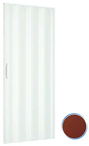 Puerta plegable de interior en kit de PVC Caoba 82x220 cm mod. Simona
