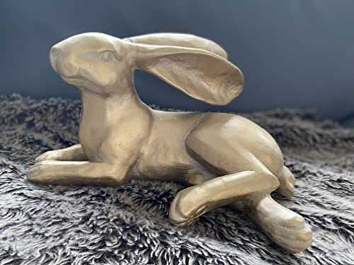Florissima Hase Feldhase liegend Farbe Gold Dekoration Ostern