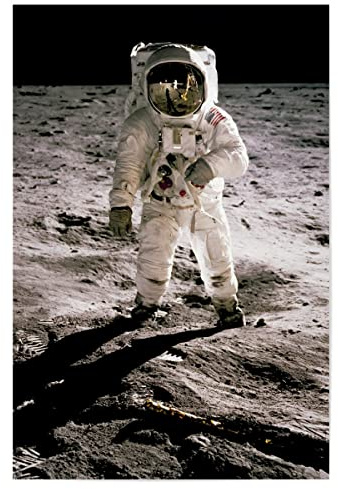 artboxONE Poster 30x20 cm Reise Buzz Aldrin auf dem Mond - Bild Neil Armstrong Apollo Astronaut