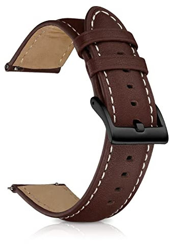 KeHowy Armband für 20mm 22mm, Uhrenarmbänder für Herren und Damen, Lederarmband mit Edelstahlschnalle, Exquisites Armband Weich und Bequem (22MM, Braun)