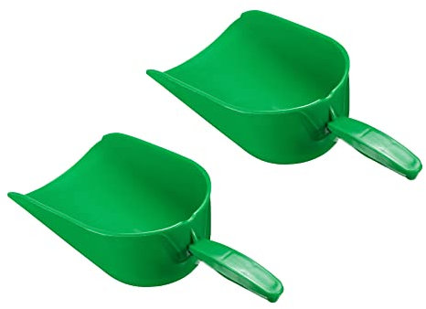 PATIKIL Mano Paletta, 2pz Plastica 9.8 x 4.7 x 4.1 Alimentatore Maniglia Pala per Feed Forniture, Verde