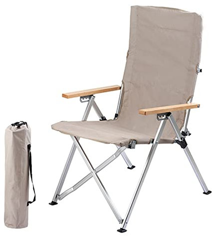 ACiyD Tragbare klappbare Campingstühle, Outdoor-Liegestuhl mit Aufbewahrungstasche, verstellbare Rückenlehne, Liegestuhl, Strandstuhl, Regiestuhl, Terrassen-Loungesessel (Khakigrün)