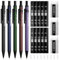 Four Candies Druckbleistift Set 0,7 mm - 5 Stück Metall Minenbleistift mit Doppelfeder, Vintage-Fässer, mit HB Mine und Radierer