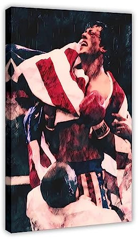 ETOMEY Rocky Balboa Boxing 3 Leinwand-Poster, Wandkunst, Dekor, Bild, Gemälde für Wohnzimmer, Schlafzimmer, Dekoration, Rahmen-Stil, 30 x 45 cm